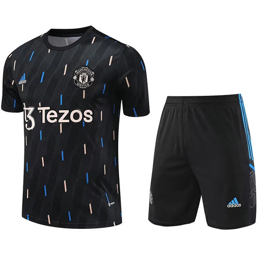 Manchester United Short Sleeve Set Black/Blue 2023-24