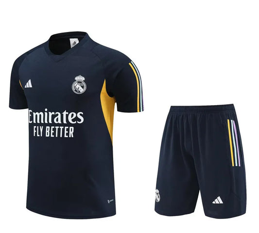 Real Madrid Short Sleeve Set Navy/Yellow 2022-23