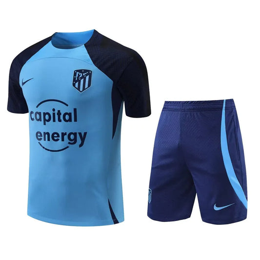 Atletico Madrid Short Sleeve Set Cyan/Navy 2023-24