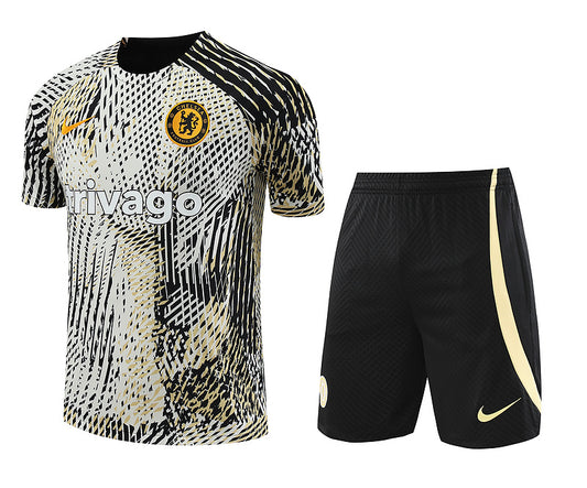 Chelsea Short Sleeve Set White/Black/Gold 2023-24