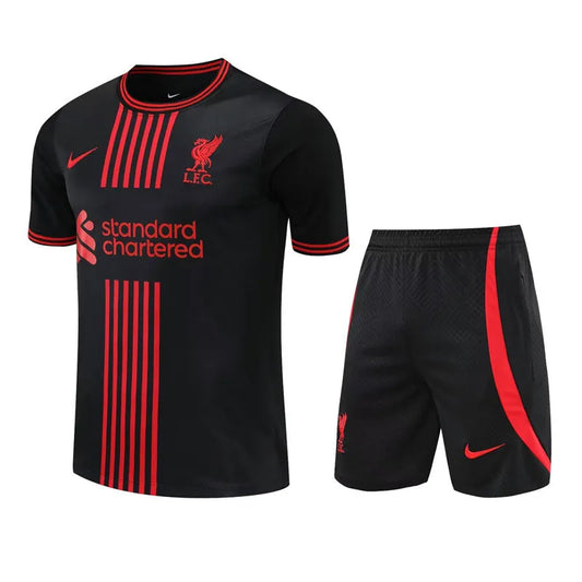 Liverpool Short Sleeve Set Black/Red 2022-23