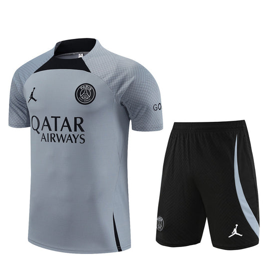 PSG Paris Saint German Short Sleeve Set Grey/Black 2023-24