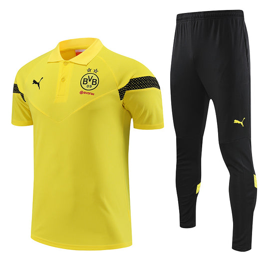 Dortmund Short Sleeve Tracksuit Set Yellow/Black 2023-24