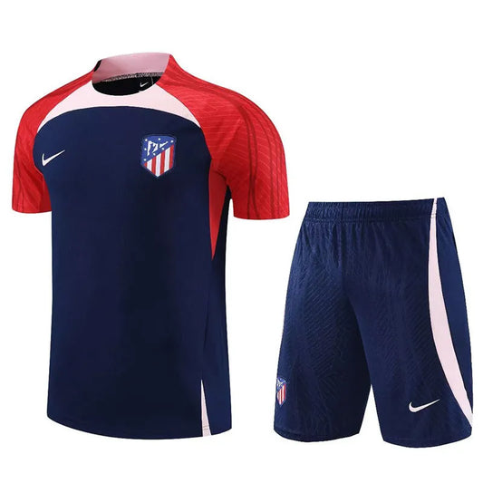 Atletico Madrid Short Sleeve Set Navy/Red 2023-24
