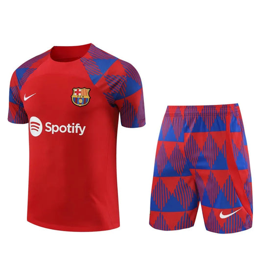 Barcelona Short Sleeve Set Red/Blue 2023-24