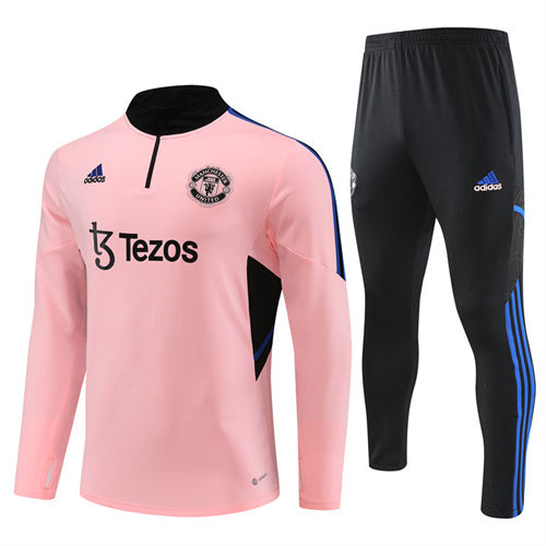 Manchester United Long Sleeve Tracksuit Pink/Black 2022-23