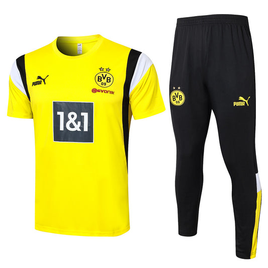 Dortmund Short Sleeve Tracksuit Set Yellow/Black 2023-24