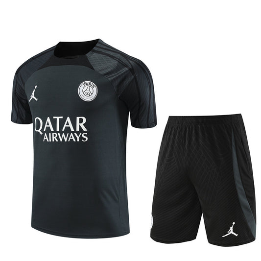 PSG Paris Saint German Short Sleeve Set Black/Black 2023-24