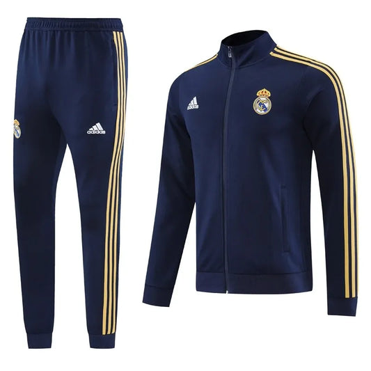 Real Madrid Long Sleeve Zipped Tracksuit Navy 2023-24