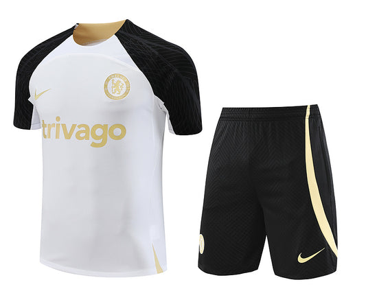 Chelsea Short Sleeve Set White/Black/Gold 2023-24