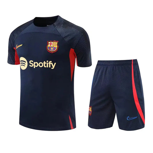 Barcelona Short Sleeve Set Navy/Red 2023-24
