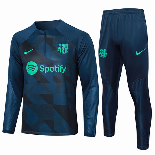 Barcelona Long Sleeve Tracksuit Blue 2023-24