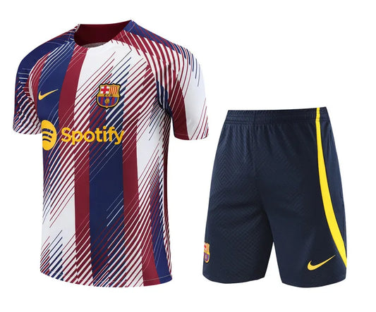 Barcelona Short Sleeve Set Red/White/Blue 2023-24