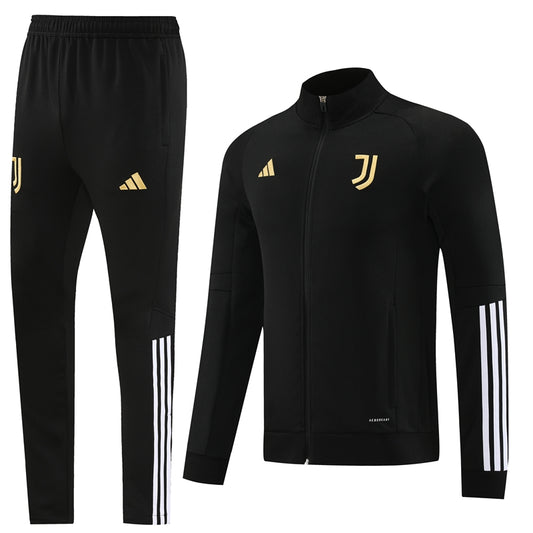 Juventus Long Sleeve Zipped Tracksuit Black/White 2023-24