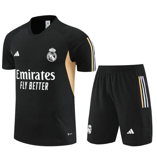 Real Madrid Short Sleeve Set Black/Gold 2023-24
