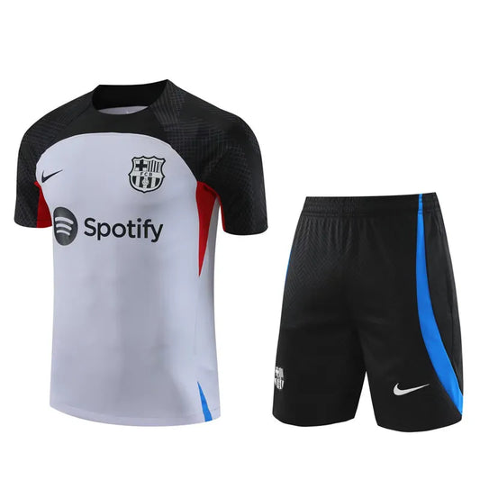 Barcelona Short Sleeve Set Grey/Black 2023-24