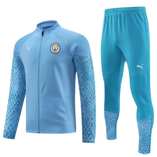 Manchester City Long Sleeve Zipped Tracksuit Teal 2023-24
