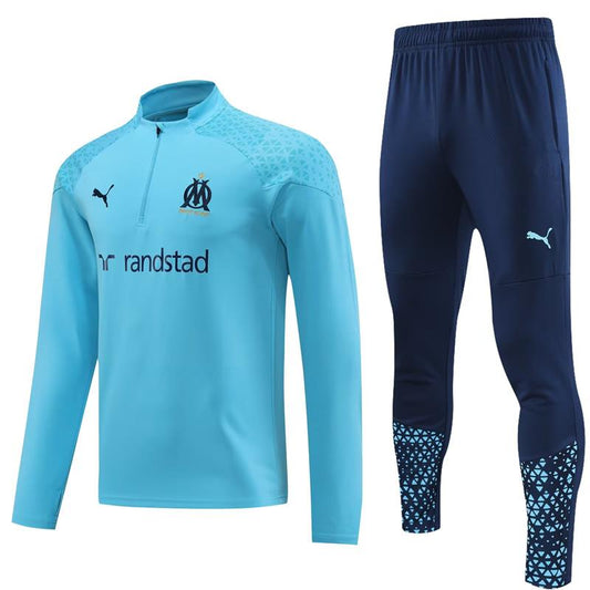 Marseille Long Sleeve Zipped Tracksuit Teal/Navy 2023-24