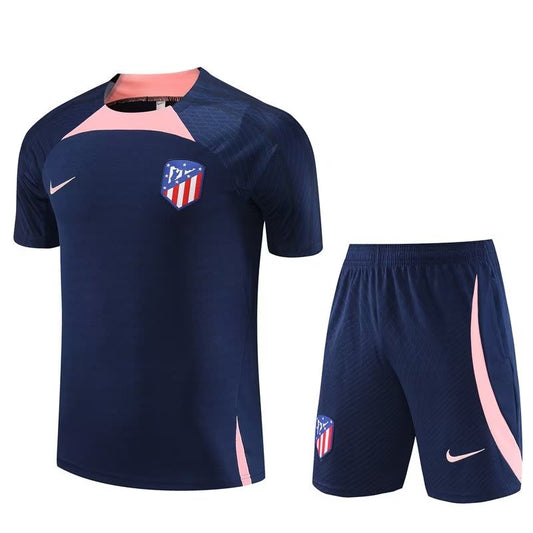Atletico Madrid Short Sleeve Set Navy/Pink 2023-24