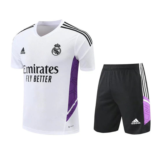 Real Madrid Short Sleeve Set White/Purple 2023-24