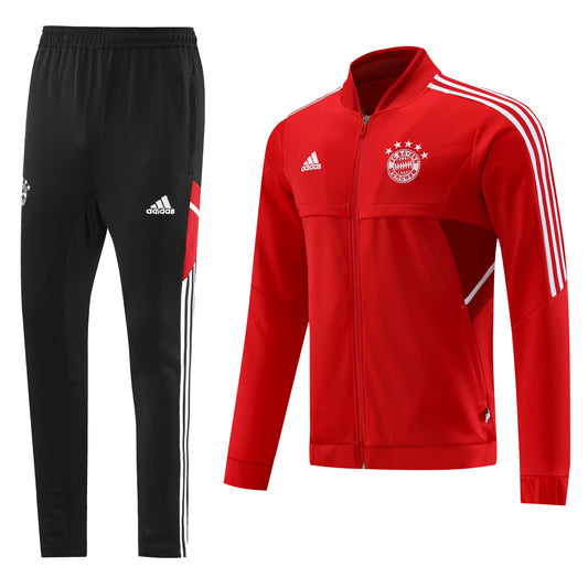Bayern Munich Long Sleeve Zipped Tracksuit Red/Black 2022-23