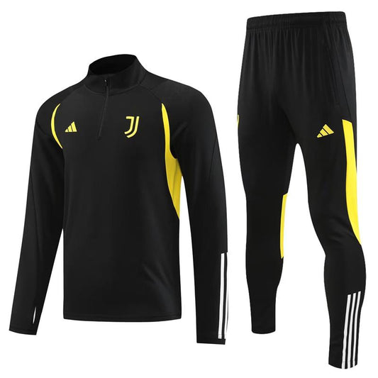 Juventus Long Sleeve Zipped Tracksuit Black/Yellow 2023-24