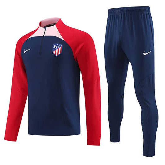 Atletico Madrid Long Sleeve Tracksuit Navy/Red 2023-24