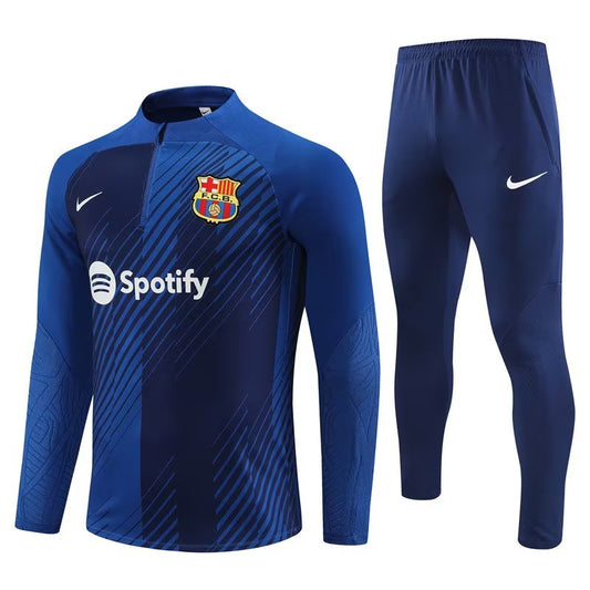 Barcelona Long Sleeve Zipped Tracksuit Blue 2023-24