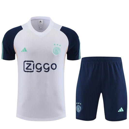 Ajax Short Sleeve Set White/Navy 2023-24