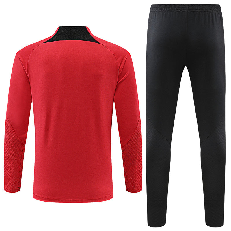 AC Milan Long Sleeve Zipped Tracksuit Black/Red 2023-24 – mashedit