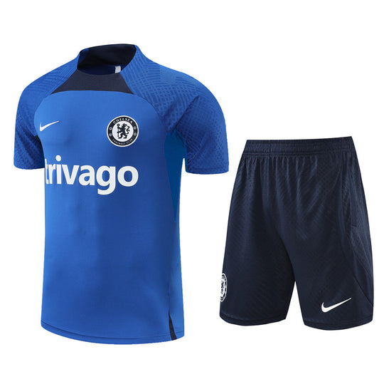 Chelsea Short Sleeve Set Blue/Black 2022-23
