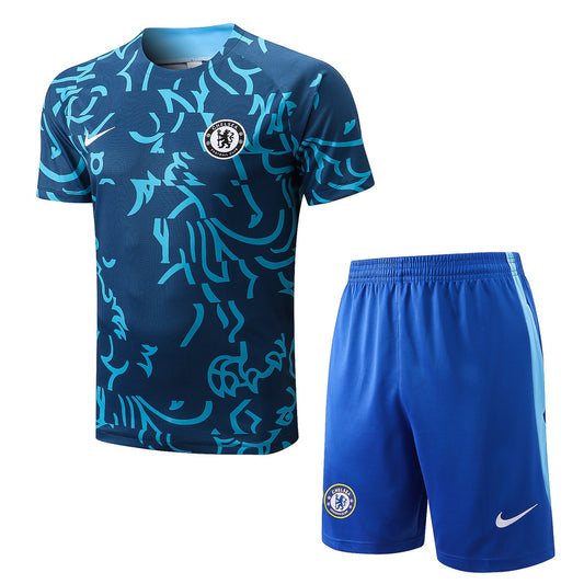 Chelsea Short Sleeve Set Blue/Cyan 2022-23