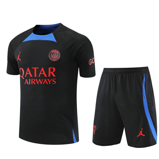 PSG Paris Saint German Short Sleeve Training Set Black/Blue/Red 2022-23