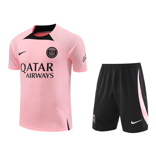 PSG Paris Saint German Short Sleeve Training Set Pink/Black 2022-23
