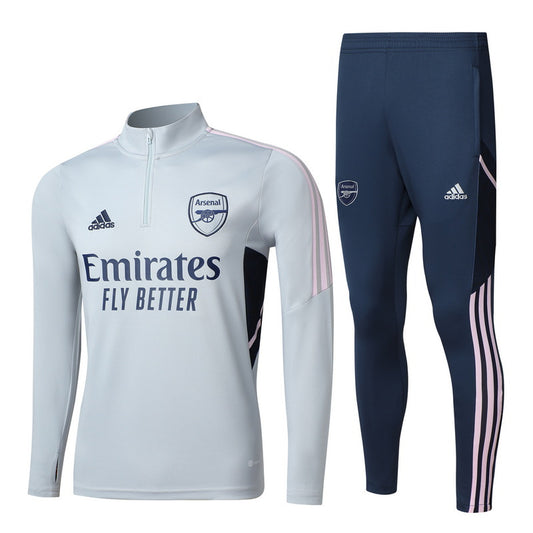Arsenal Long Sleeve Tracksuit Grey/Navy/Pink 2022-23