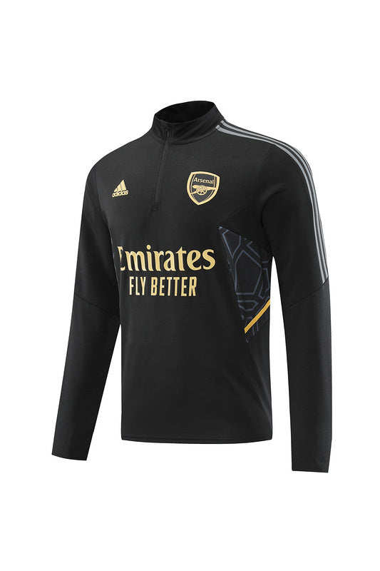 Arsenal Long Sleeve Tracksuit Black/Gold 2022-23